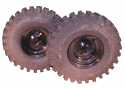 15 x 5.00-6 NHS - 1 PAIR (RH/LH) Carlisle XTRAC Black Pneumatic Snowblower Wheels   Metal Offset Hub: 1” x 5-11/16” - SKU: 192-002