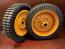 2 ORANGE GEAR GEARED OR (1 SET) Walk behind MOWER WHEELS   